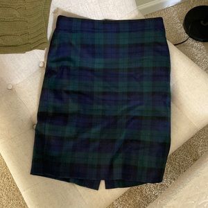 J Crew Black Guard Plaid Pencil Skirt